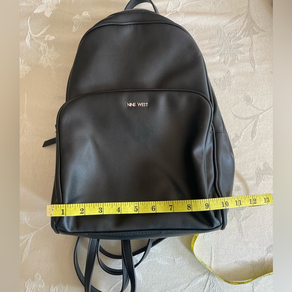 Black Leather Nine West Backpack - Picture 5 of 13